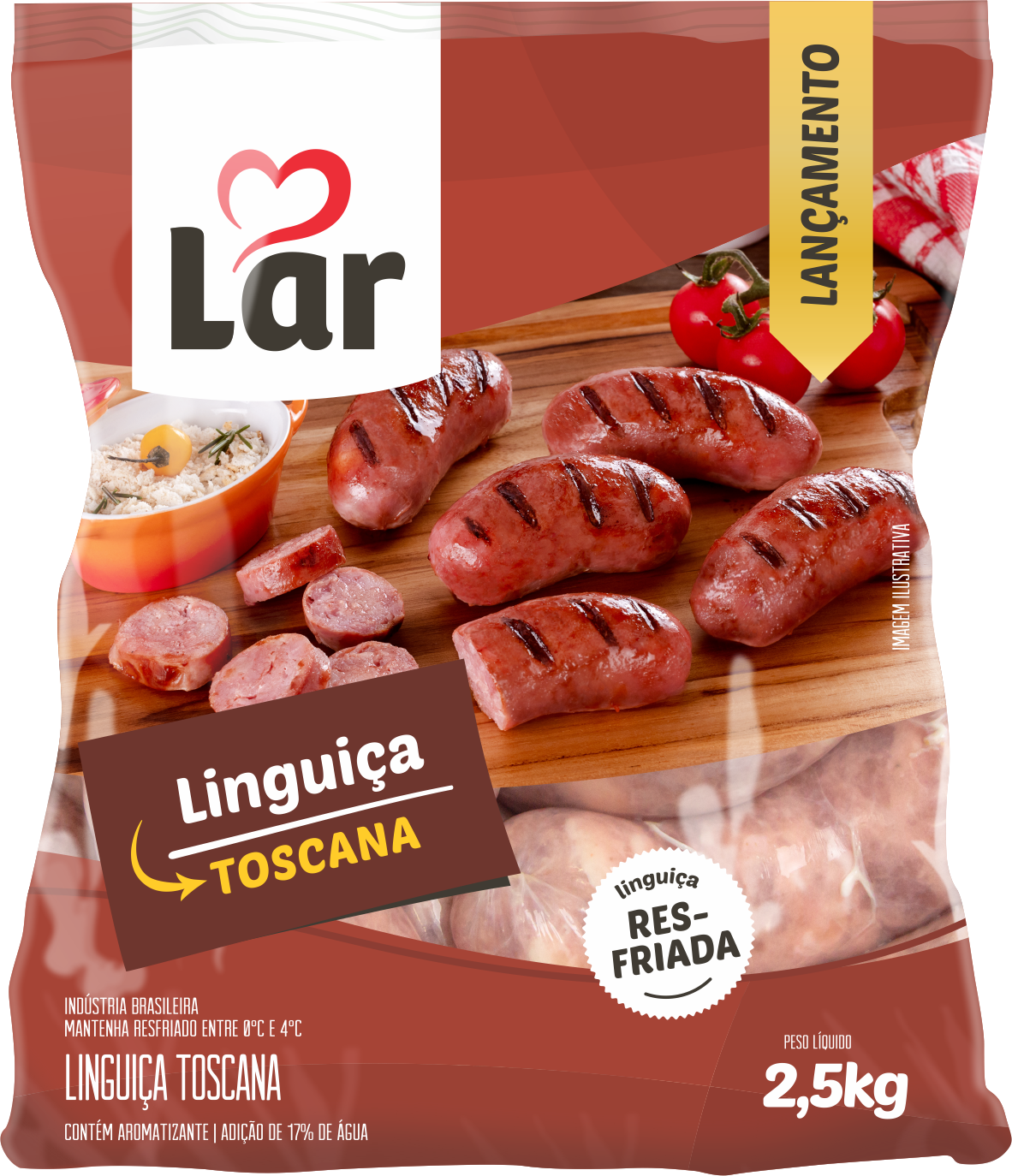 linguiça Toscana 2,5kg Resfriada