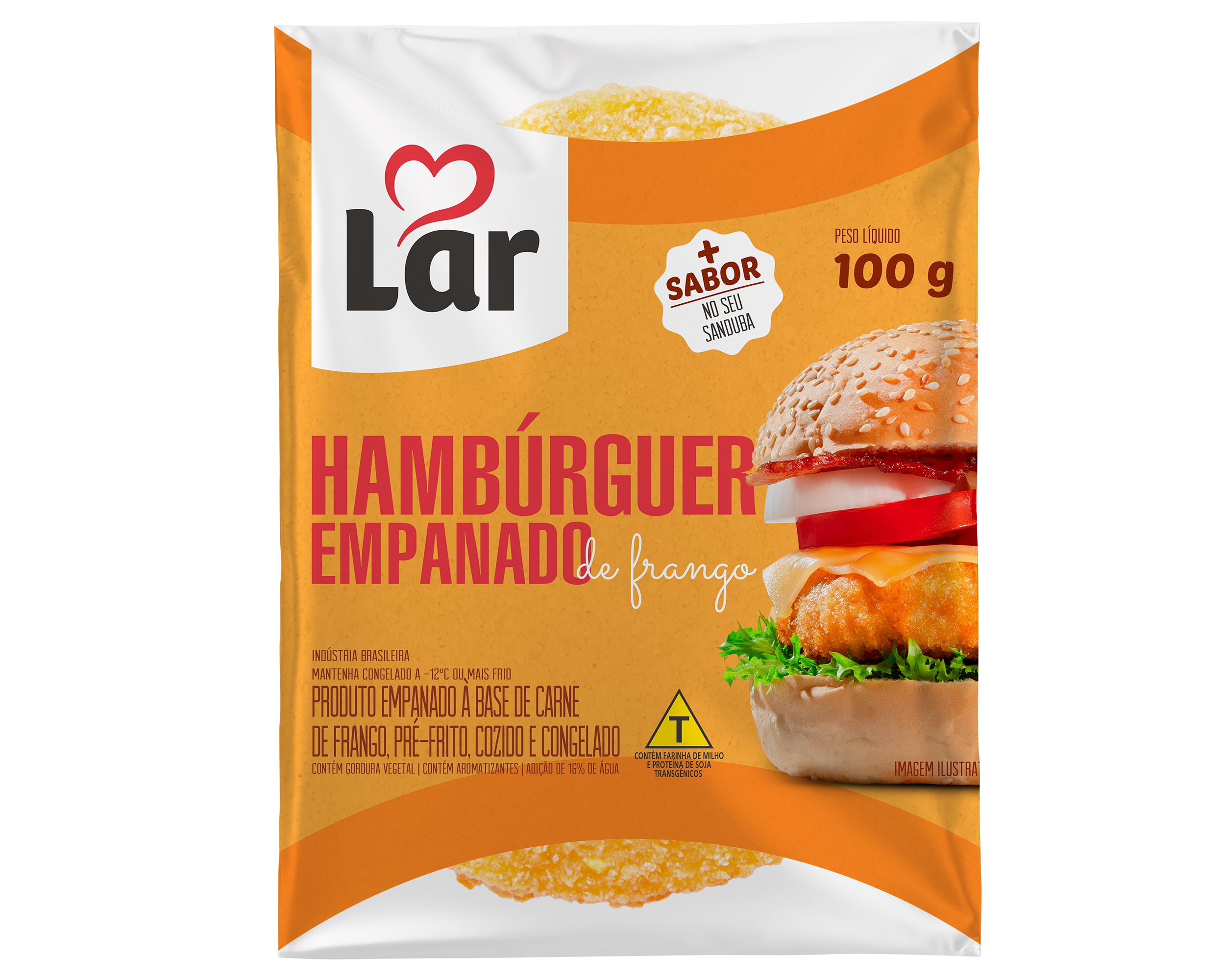 hambúrguer empanado de frango 100g
