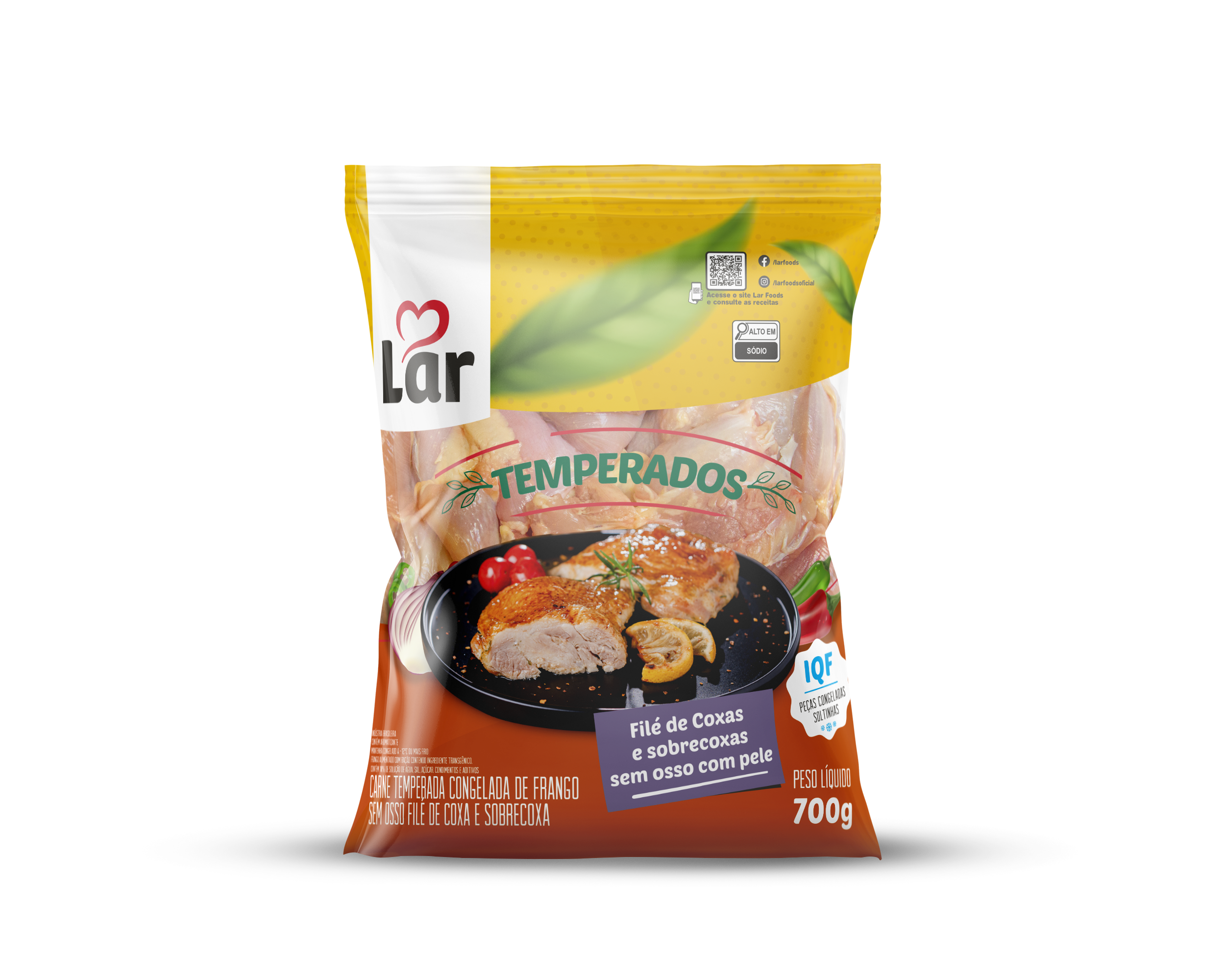 Filé de Coxas e sobrecoxas IQF Temperado 700g